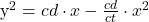 $y^2=cd \cdot x- \frac{cd}{ct} \cdot x^2$