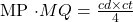 $MP \cdot MQ=\frac{cd \times ct}{4}$