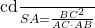 $\frac{cd}{SA} =  \frac{BC^2}{AC \cdot AB}$